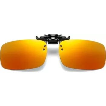 Sluneční brýle QiiM P-15 Polarizační Klips na Dioptrické Brýle, Červený Zrcadlový, UV400, 60x41mm (polarizační klips | QiiM P-15 | dioptrické brýle | červený | UV400 ochrana | 60x41mm | 9g | polohovací | anorganické sklo | řidičské brýle | rybářské brýle | proti oslnění
