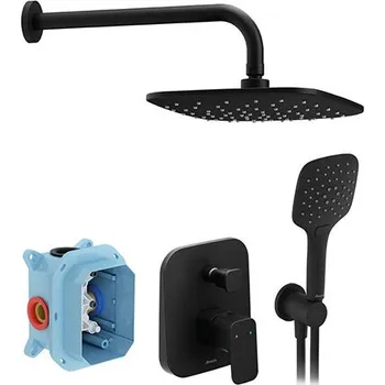 Vodovodní baterie Ravak 10° Free sprchový podomítkový set TD F 090.21BL, R-box, černá (X07S013)