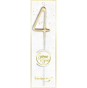 PRSKAVKA ČÍSLO 4, 16,5 CM, ZLATÁ