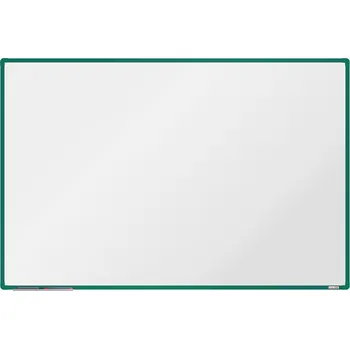 Kancelářský nábytek boardOK Bílá magnetická popisovací tabule boardOK, 1800 x 1200 mm, zelený rám