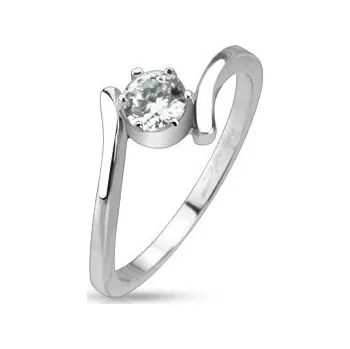 Prsten Šperky4U Ocelový prsten se zirkonem, vel. 49 - velikost 49 - OPR1667-49