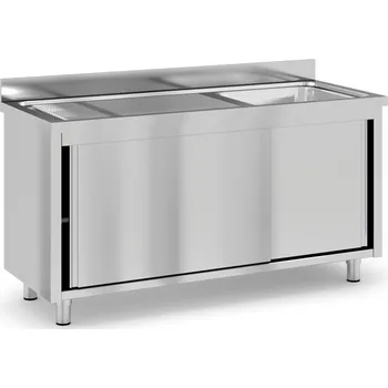 Dílenský stůl Nerezový mycí stůl se skříňkou, 1 dřez, 1600 x 600 x 850 mm