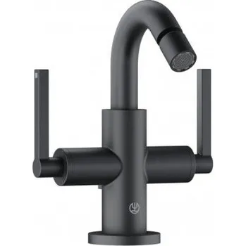 Kludi Nova Fonte Puristic bidetová baterie DN 15, s odpadovou soupravou, černá mat (203133915)