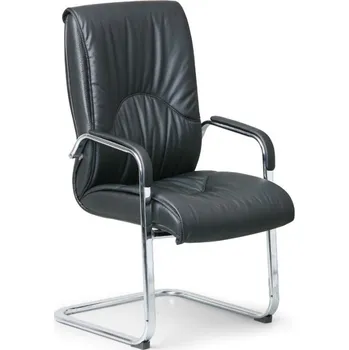 Konferenční / přísedící židle LUX, kožená, černá