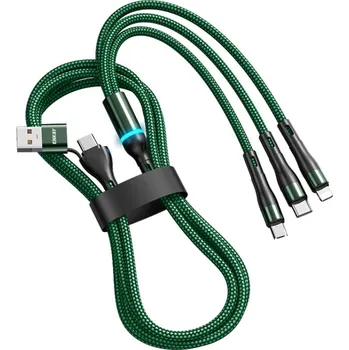 ENKAY 73172 ENKAY 6v1 Kabel USB / USB Typ-C na Lightning / micro USB / USB Typ-C 1.3 metru zelený