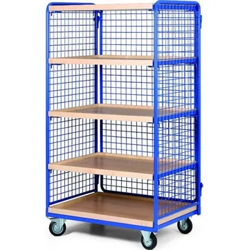 Corping Policový vozík, 5 polic s hranou, 3 bočnice s drátěnou výplní, nosnost 300 kg