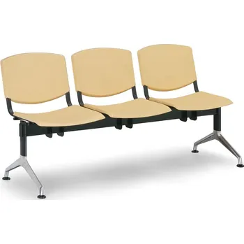EUROSEAT Plastová lavice do čekáren SMILE, 3-sedák, žlutá