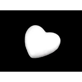 Srdce Ø6; 6,5 cm polystyren - (Ø6,5 cm) bílá (20 ks)