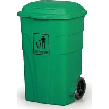 Odpadkový koš Corping Plastový odpadkový koš na kolečkách koš, 120 l, zelený