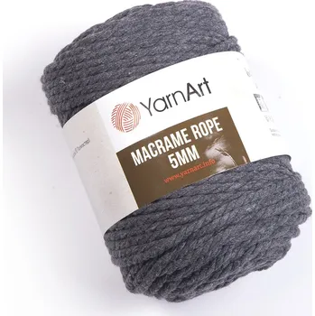 Galanterie Yarn Art Macrame Rope 5 mm 758 tmavě šedá