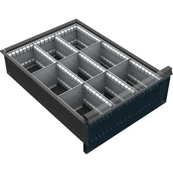 Organizér nářadí do zásuvky skříní KOVOS se šířkou 500 mm, 9 přihrádek, 150 - 240 mm