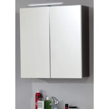 Koupelnový nábytek trendteam koupelnová zrcadlová skříňka Line/Skin Sardegna kouřově stříbrný melamin/zrcadlové sklo 60 x 67 x 18 cm | 1898-405-03