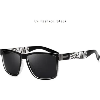Pánské a dámské polarizované sluneční brýle vintage čtvercové - 02 Módní černá,Polarizované