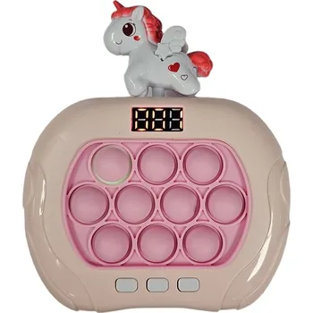 Herní konzole Leventi Whac a mole - push game – jednorožec růžová