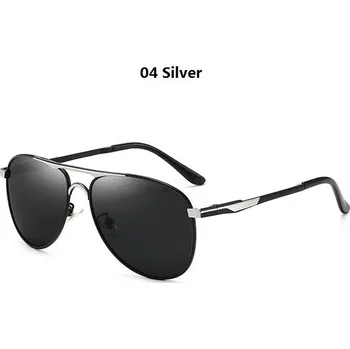 Luxusní pilotní polarizační sluneční brýle UV400 - 04 Stříbro