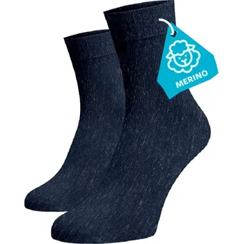 Dámské ponožky FINE MERINO Střední ponožky - tmavě modrá Vlna (Merino) 35-38
