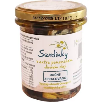 Sardinky v extra panenském olivovém oleji, 195g, Lozano Červenka