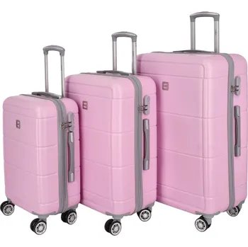 Cestovní plastový kufr Gothard SADA, růžový