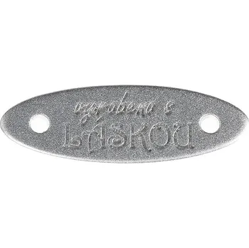 Nášivka Bellatex Nášivka "vyrobeno s LÁSKOU" plastová - sada 6 ks Stříbrná