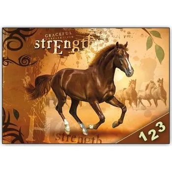 desky na sešit Desky na číslice - hnědý kůň