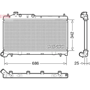 Chladič motoru Chladič, chlazení motoru DENSO DRM36026