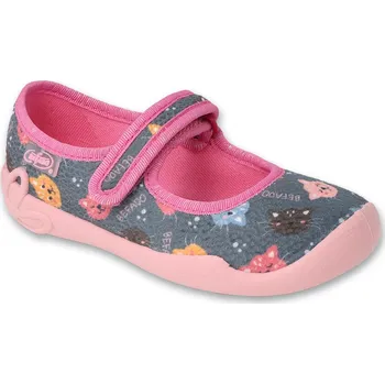 Dívčí bačkory BEFADO 114X537 dívčí balerínky šedé kočky 28 114X537_28