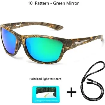 Sportovní polarizační sluneční brýle s řetízkem UV400 - 10 Zelený vzor