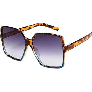 Sluneční brýle Velké černé sluneční brýle dámské - Leopardí modrá