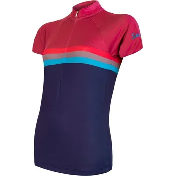 cyklistický dres Dámský cyklistický dres Sensor Cyklo Summer Stripe Blue/Lilla M
