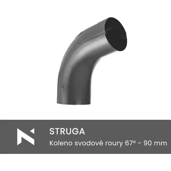 okap STRUGA Koleno svodové roury 67° - 90 mm bílá (RAL 9010)