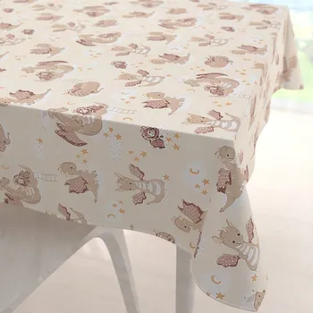 ubrus Dětský bavlněný čtvercový ubrus Sandra SA-467 Dráčci na žlutobéžovém 50x50 cm