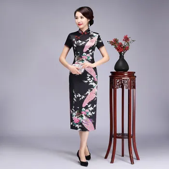 Dámské šaty Cheongsam černý S XL