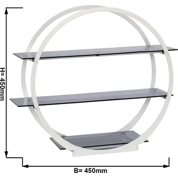 Vinotéka G.Gastro Round Buffet Display Stand with 3 Plexiglas (Acrylic) Shelves – Uncoated Stainless Steel - Ø450 × 220 × 450 mm
