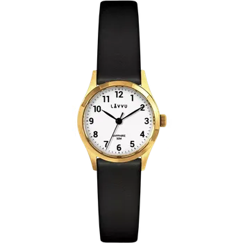 Hodinky LAVVU Náramkové zlato-černé dámské hodinky SKIEN se safírovým sklíčkem LWL5072 ( )