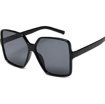 Sluneční brýle Velké černé sluneční brýle dámské - Černá šedá