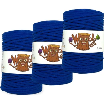 Příze 3 x Woody 5 mm - Tmavě modrá