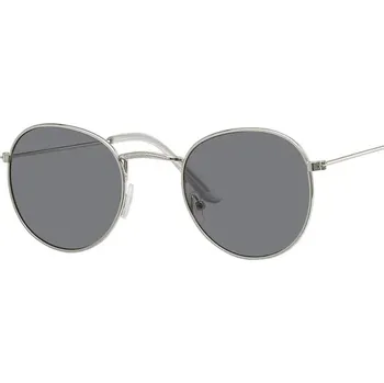 Sluneční brýle Luxusní kulaté sluneční brýle s zrcadlovými skly - stříbrná šedá