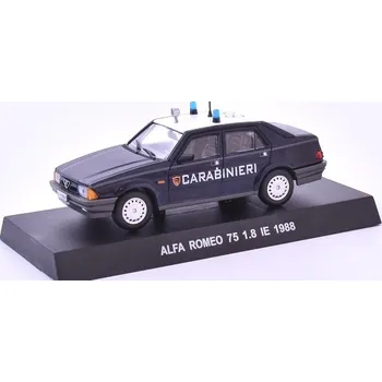 autíčko Alfa Romeo 75 1.8 IE 1988 1:43 - DeAgostini časopis s modelem Alfa Romeo 75 1.8 IE CARABINIERI - 1988 - kovový model