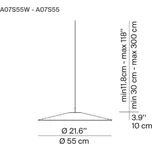 Luceplan Koinè LED závěsné světlo 927 Ø55cm modrá - baldachýn - Ø 21 cm, výška 5 cm 1 x 19 W LED - Doprava zdarma