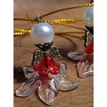 Přívěsek Přívěsek anděl čirá červená staromosaz