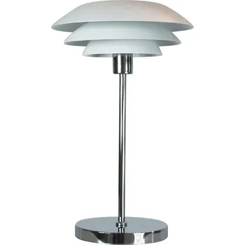 Lampička Dyberg Larsen DL31 stolní lampa kovová bílá - Délka kabelu 150 cm bílá matná, chrom 1 x 25 W - Doprava zdarma