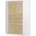 Rohová skříň ZAIRE 4D, alpská bílá/dub hikora +možnost VÝNOSU + vyzvednutí ZDARMA