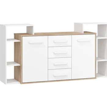 Ložnice Komoda DORINDA 2D4S, dub sonoma/bílá, 5 let záruka + vyzvednutí ZDARMA