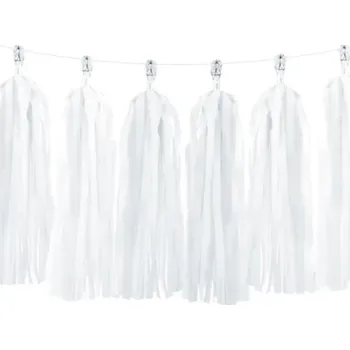 PARTYDECO Girlanda třásňová bílá - délka cca 1,5 m