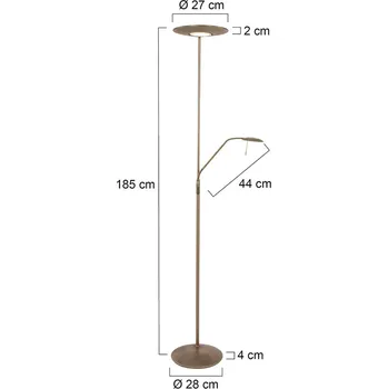Lampička Steinhauer Stropní svítidlo Zodiac LED s LED světlem na čtení, bronzová barva - lampa - Ø 27 cm, výška 2 cm; rameno lampičky na čtení 44 cm; základna - Ø 28 cm, výška 4 cm; délka přívodního kabelu 200 cm 1 x 30 W LED + 1 x 7 W LED - Doprava zdarma