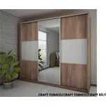 Šatní skříň MELROSE 5 D se zrcadlem, craft tobaco/craft tobaco/craft bílý, 5 let záruka +možnost VÝNOSU + vyzvednutí ZDARMA