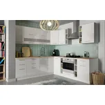 Rohová kuchyně COLBY 245x240 cm, bílý lesk + vyzvednutí ZDARMA