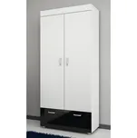 Skříň IRUS, bílá/černý lesk, 5 let záruka + vyzvednutí ZDARMA