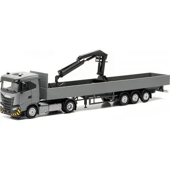 autíčko Iveco S-Way ND s jeřábem 1:87 - Herpa Iveco S-Way - sběratelský model 1/87