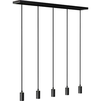 SEGULA Madox 5X Wave závěsné světlo, černá E27 - výška baldachýnu 2,5 cm 5 x 60 W - Doprava zdarma